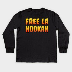 BAD BUNNY FREE LA HOOKAH L/S MEN'S BLACK SHIRT